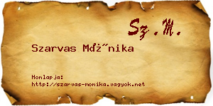 Szarvas Mónika névjegykártya